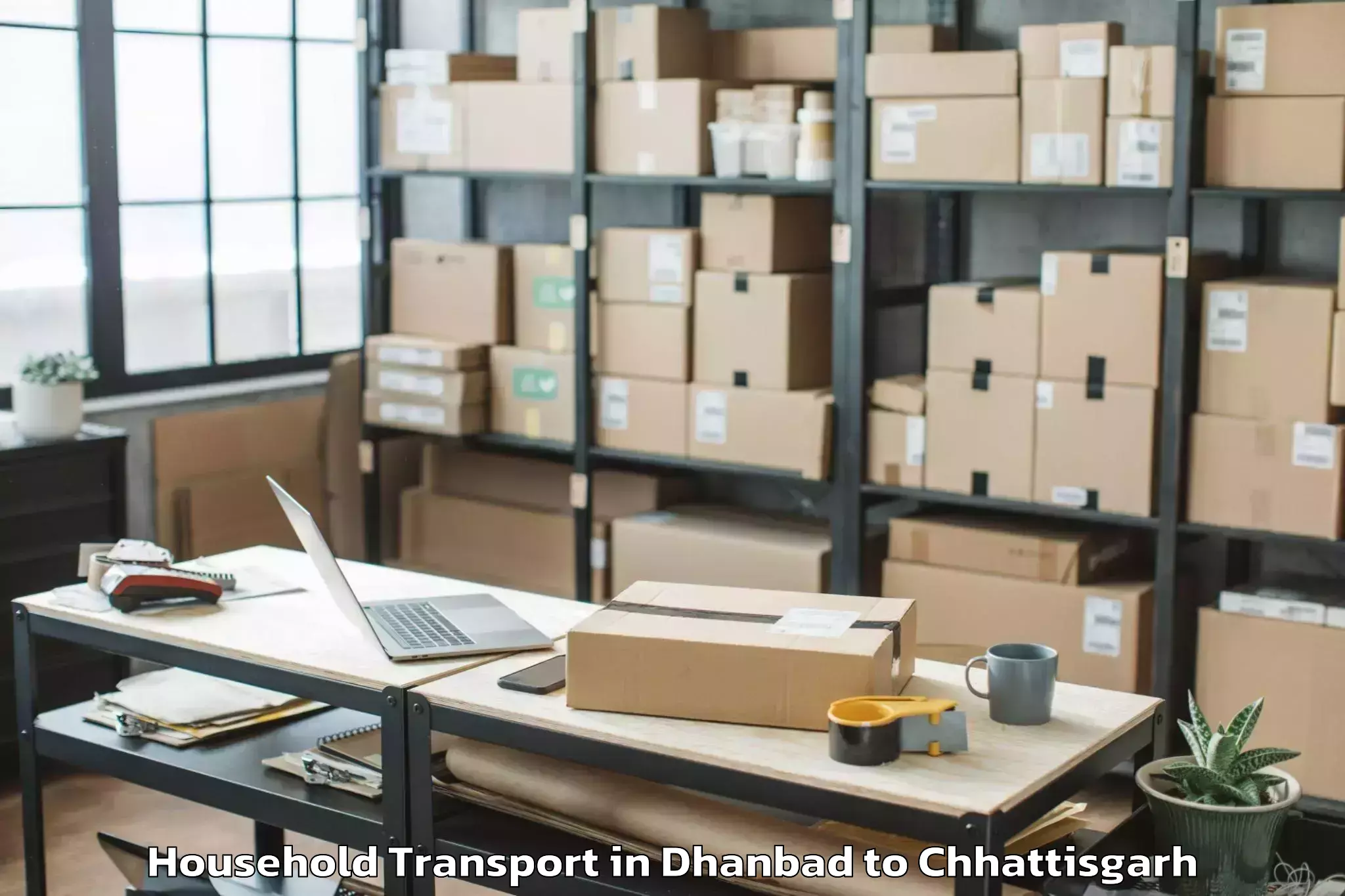 Dhanbad to Champa Household Transport Booking